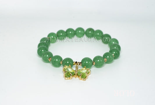 Power Core Lucky Aura Aventurine Butterfly Bracelet Abundance & Transformation