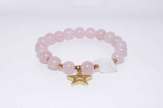 Power Core Rose Quartz Bracelet – Star