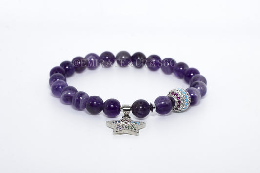 Power Core Amethyst Bracelet – Multicolor Star
