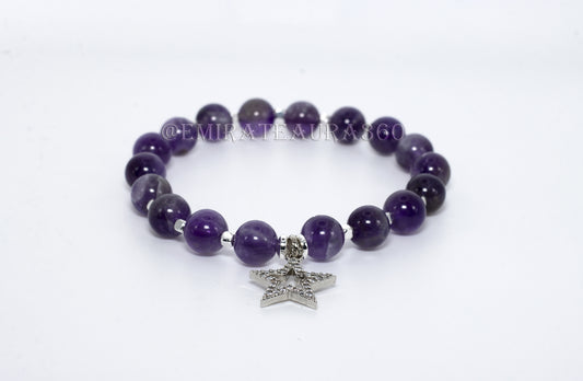 Power Core Amethyst Bracelet – Silver Star
